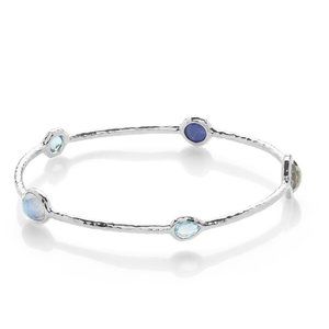 AUTHENTIC Ippolita Rock Candy 5-Stone Bangle Bracelet in Sterling Silver